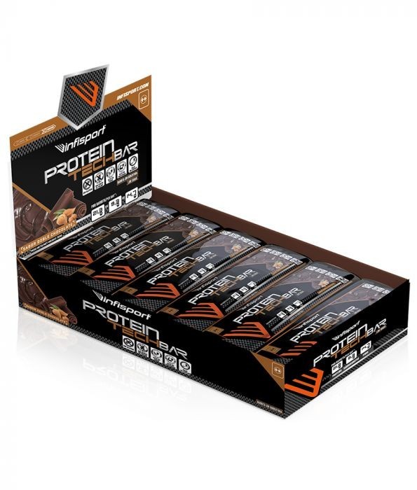 PROTEIN TECH BAR DOBLE CHOCOLATE 12 UNDS INFISPORT
